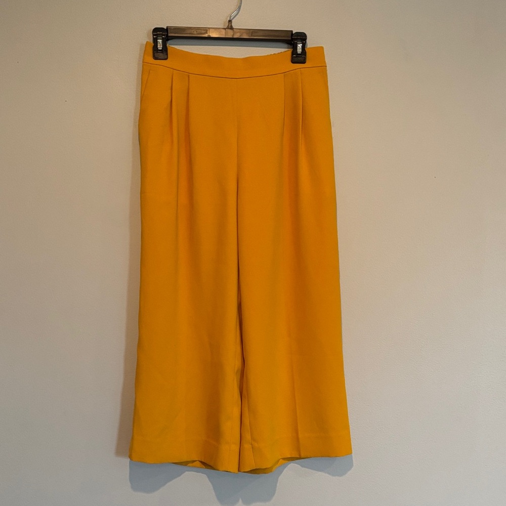 J. Crew Wide Leg Culotte Pants in Mustard Yellow